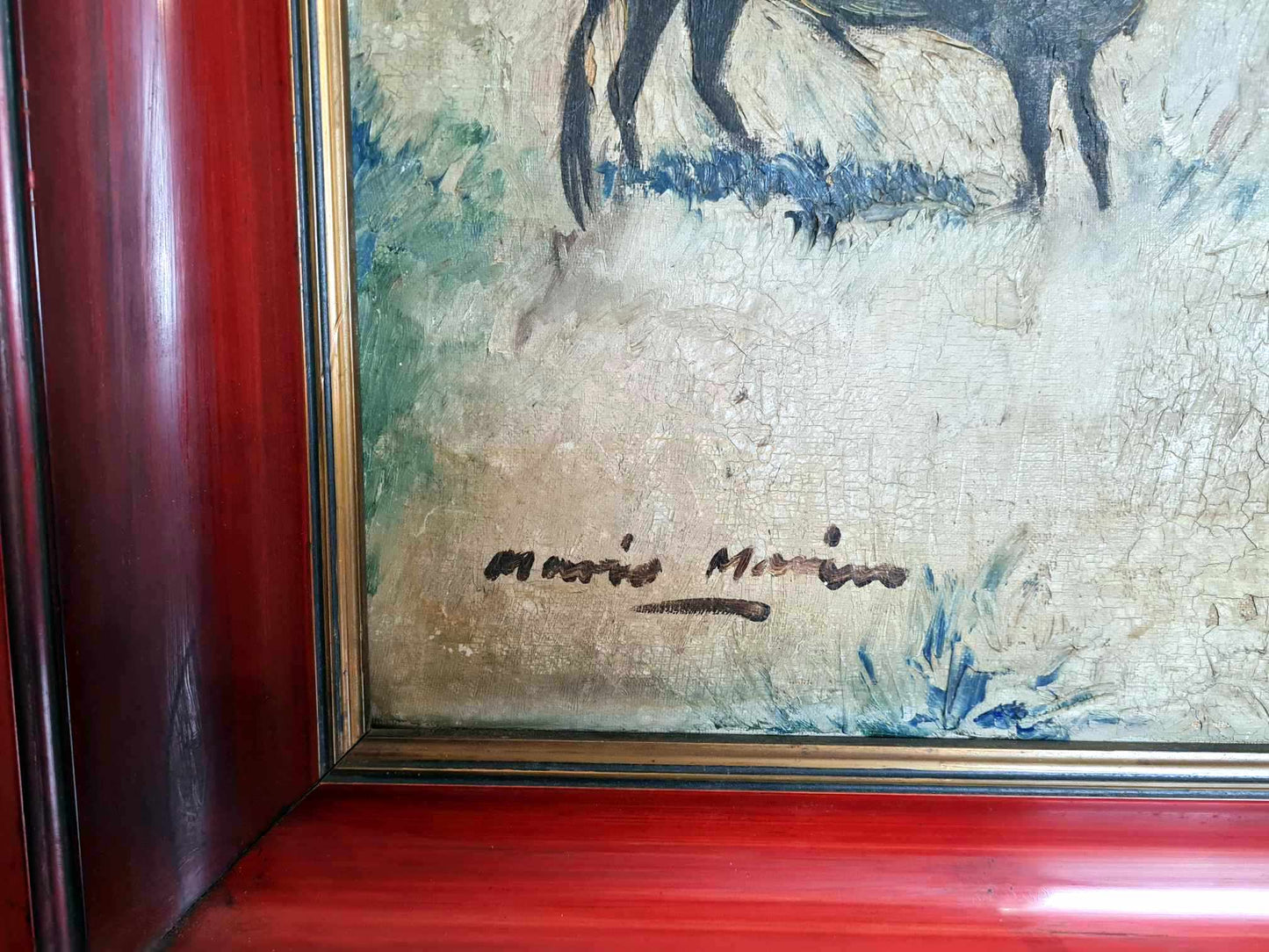 Très Grand Tableau Huile Sur Toile "la Camargue"