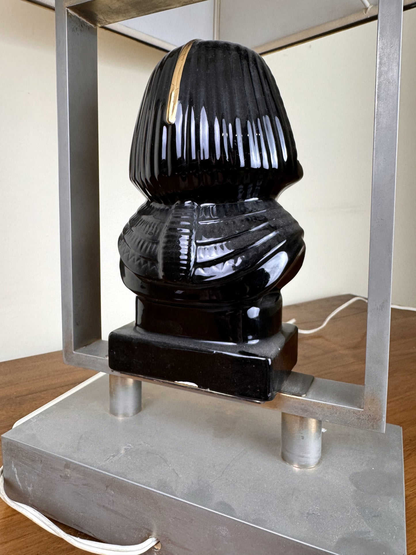 Lampe de bureau en céramique signée Paolo Traversi Italie vers 1975-1980