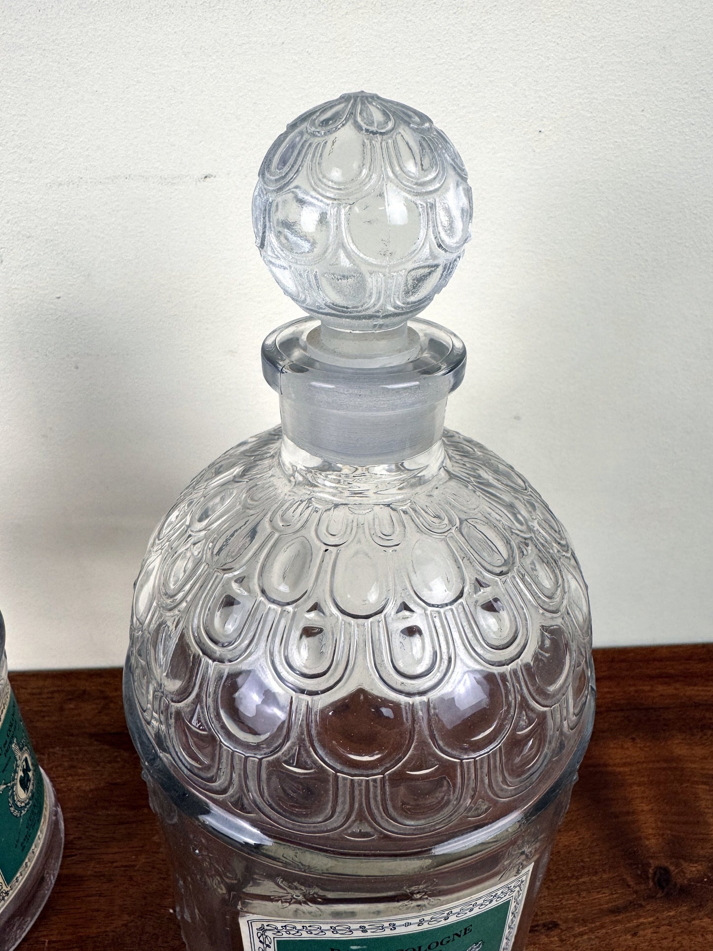 GUERLAIN « Eau de Cologne impériale » 2 grands Flacons en verre modèle abeille