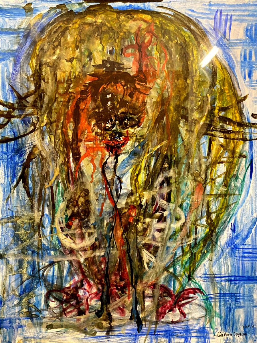 Très Grande Huile Sur Papier Velin Signée Et Titrée En Bas A Droite : Bruno Mario Kirchner