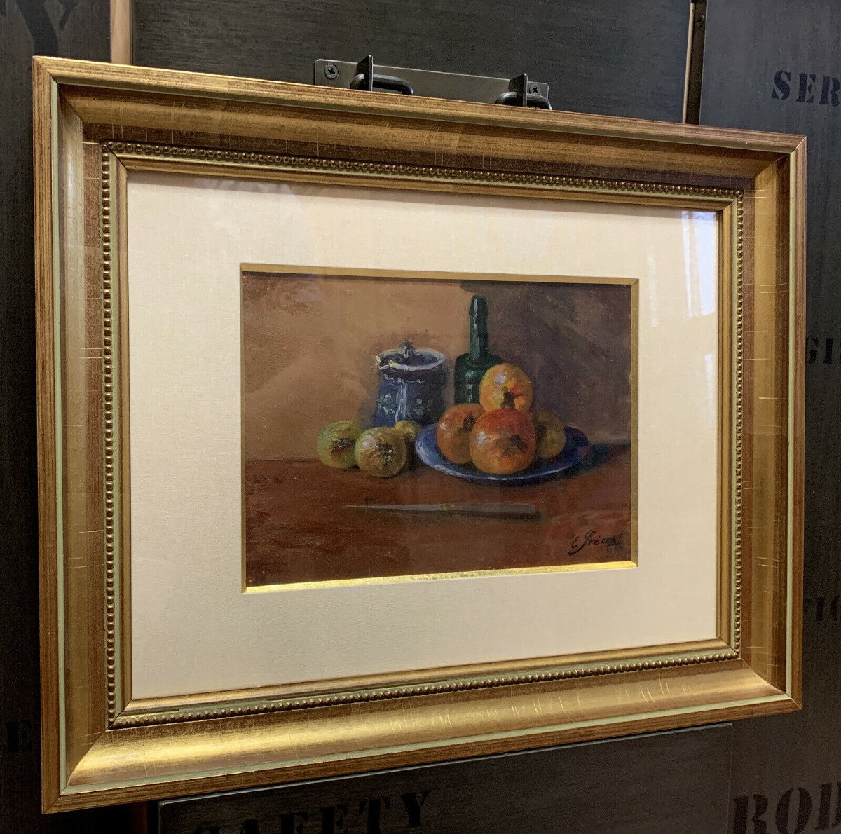 Eugénie Frecot « Nature Morte Aux Fruits » Huile Sur Papier Signée