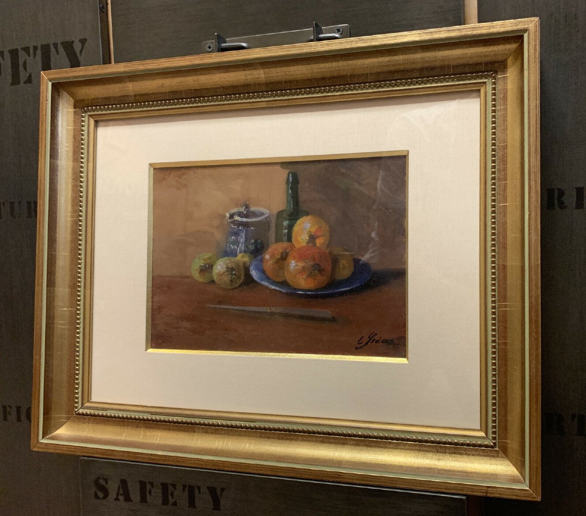 Eugénie Frecot « Nature Morte Aux Fruits » Huile Sur Papier Signée