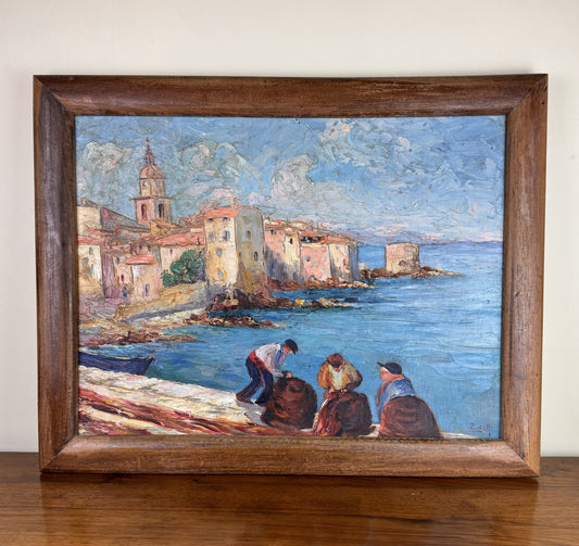 Saint Tropez Huile Sur Panneau Signée De Zicca XX Eme