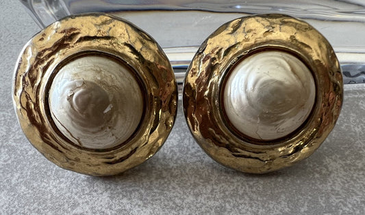 Paire De Boucles d'Oreille Vintage à Clips Yves Saint Laurent