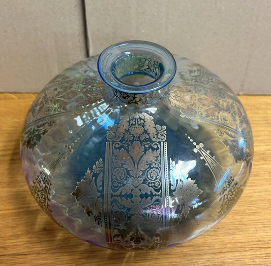 Vase Pansu En Cristal A Décors Mordorés Vers 1900